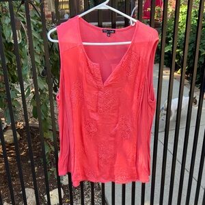 RXB Coral Embroidered Sleeveless Blouse